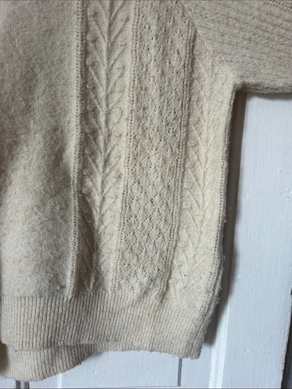 Roots Cream Cable Knit Crewneck Sweater - Picture 4 of 8